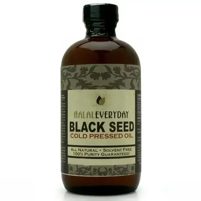 Halal Everyday Black Seed Cold Pressed Oil - 100% Pure & Natural, Solvent-Free, for Hair, Skin, & Nails.