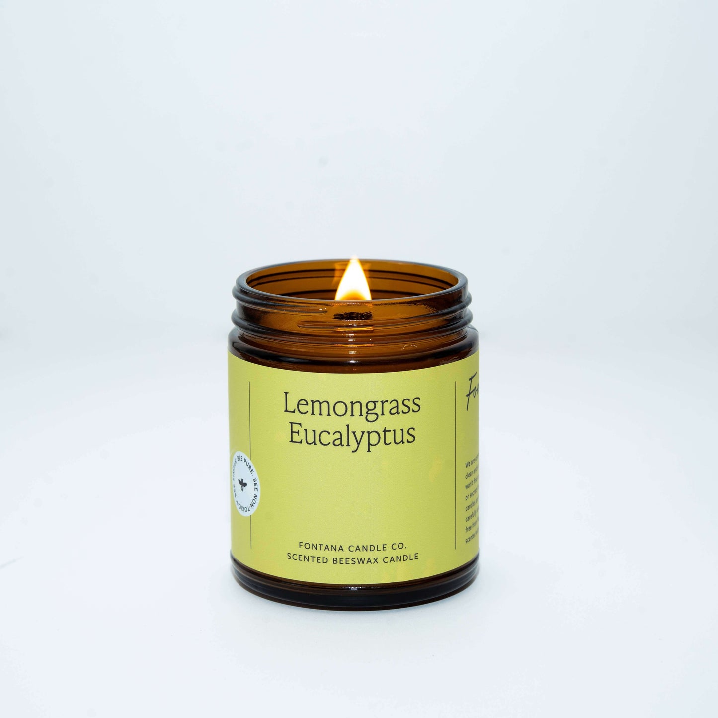 Lemongrass Eucalyptus Essential Oil Beeswax Jar Candle Fontana Candle Co.
