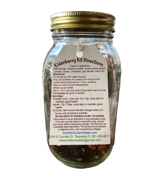 Elderberry Syrup Kit - Organic - Immune Boosting One World Zero Waste