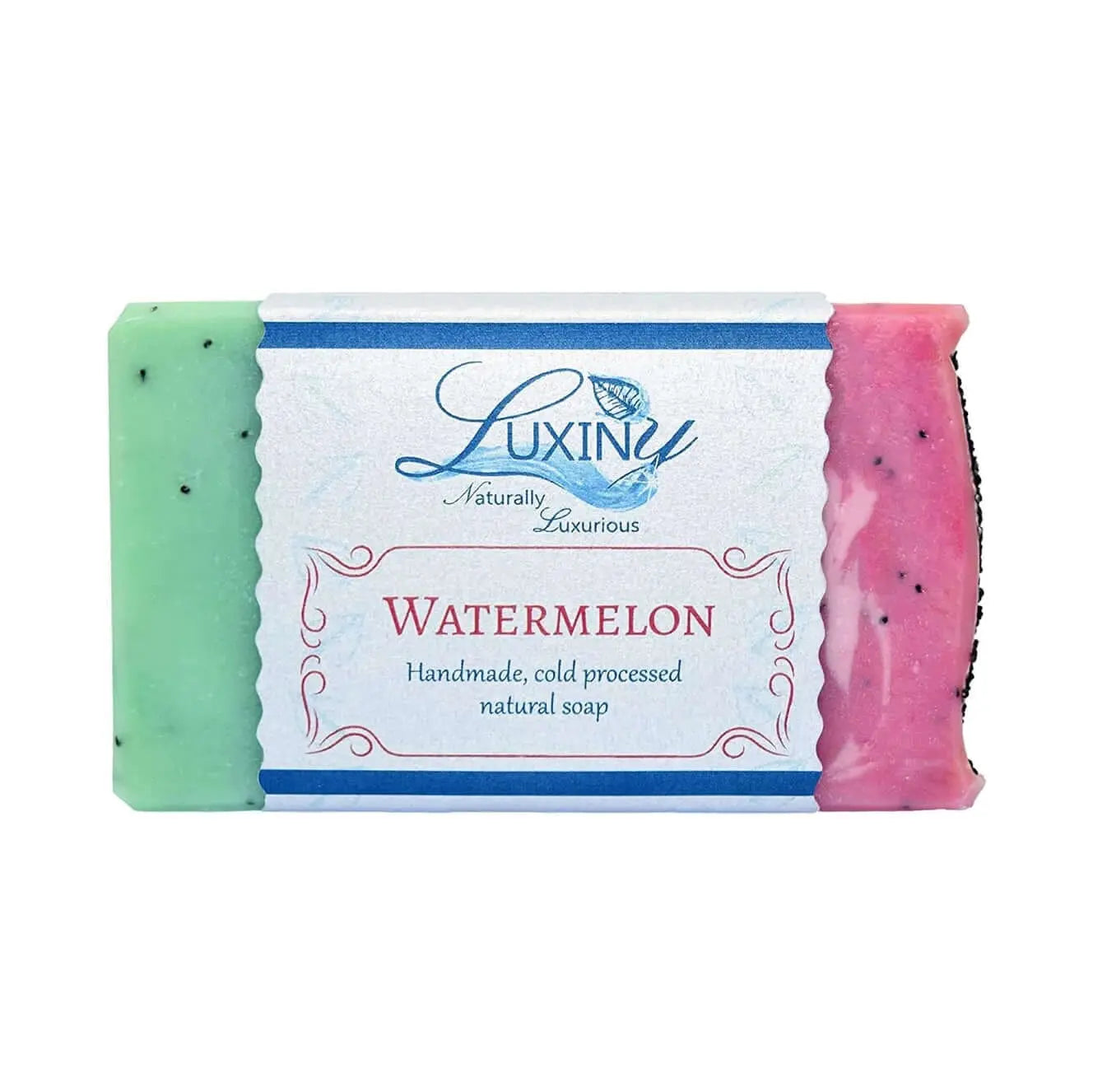 handmade, natural soap bar in watermelon