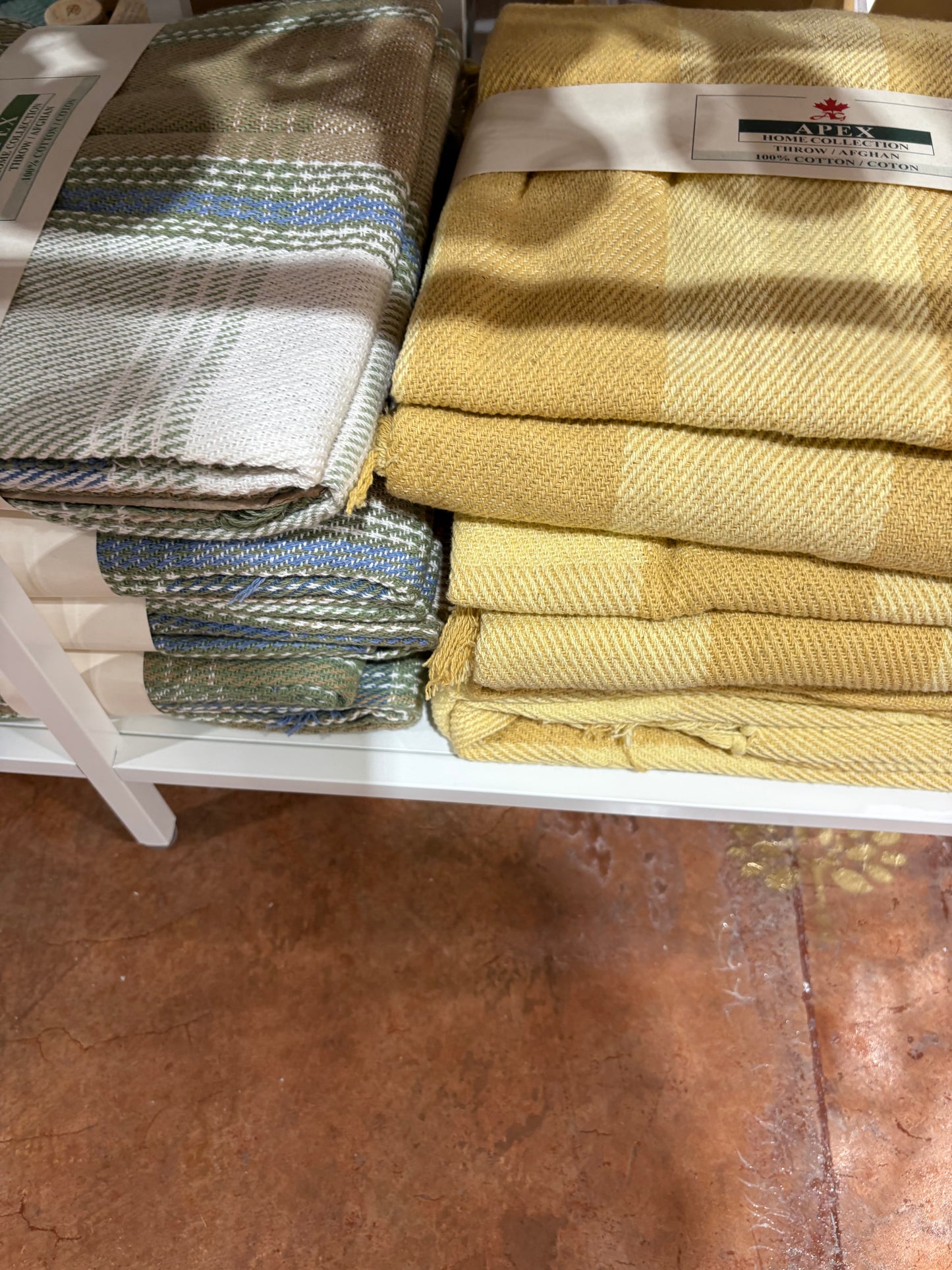 Cotton Throw - Yellow Check