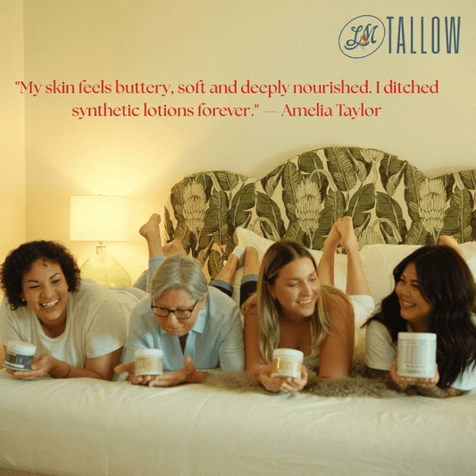 Lavender Whipped Tallow Moisturizer | Natural Beef Tallow Lotion | Calming, Preservative-Free Skincare by Lady May Tallow: 9oz.