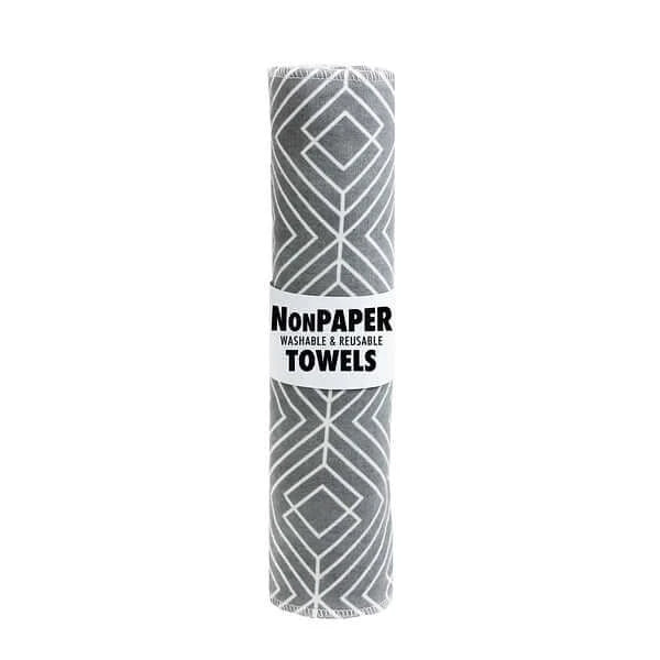 cotton, nonpaper towels with a geometric pattern