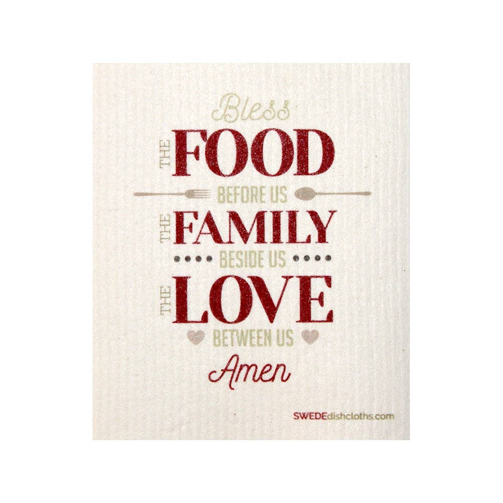 Swedish Dishcloth - Food Family Love Amen SWEDEdishcloths