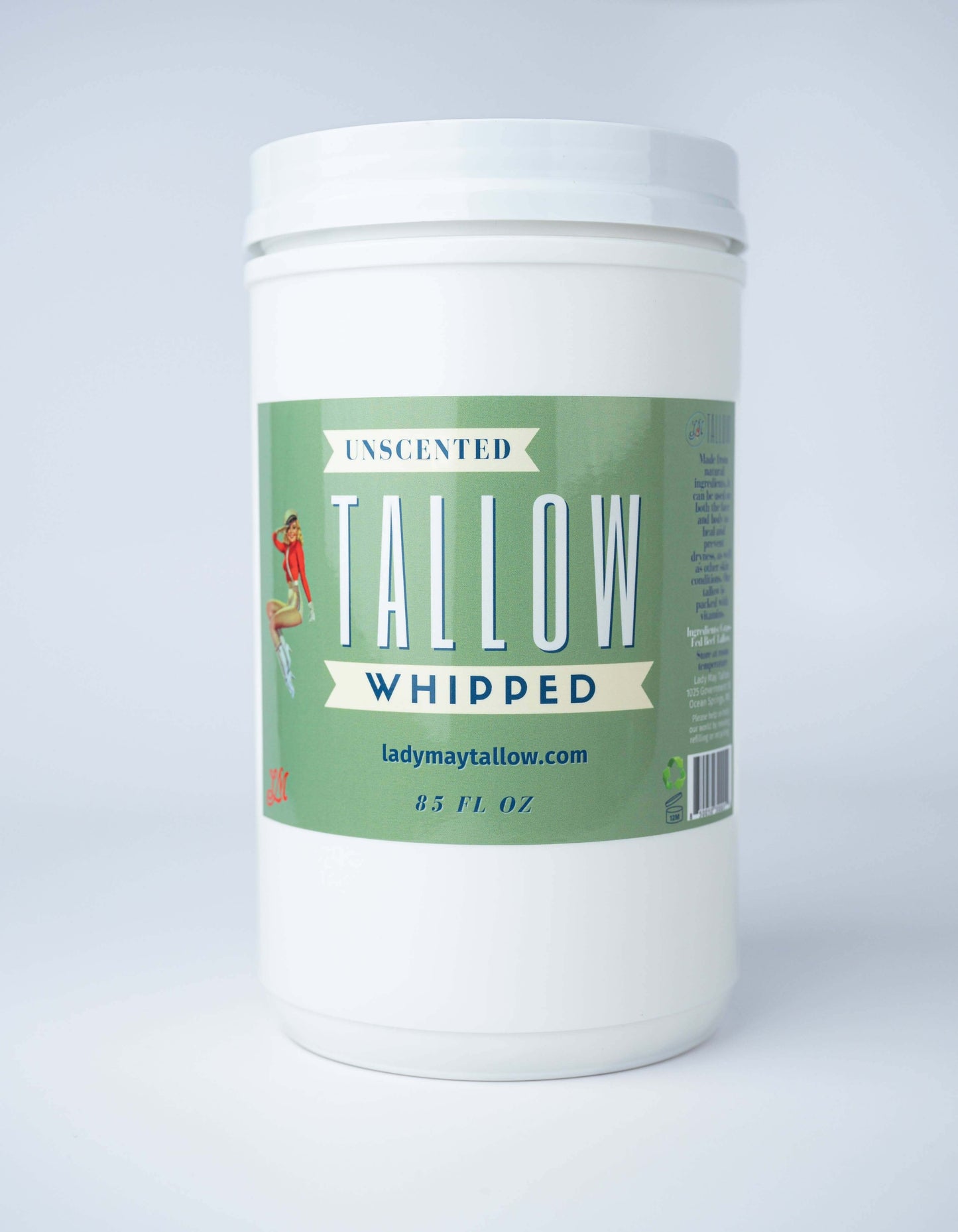 Unscented Whipped Tallow – All-Natural Moisturizer | Pure Beef Tallow for Face & Body | Preservative-Free Skincare: 9oz.