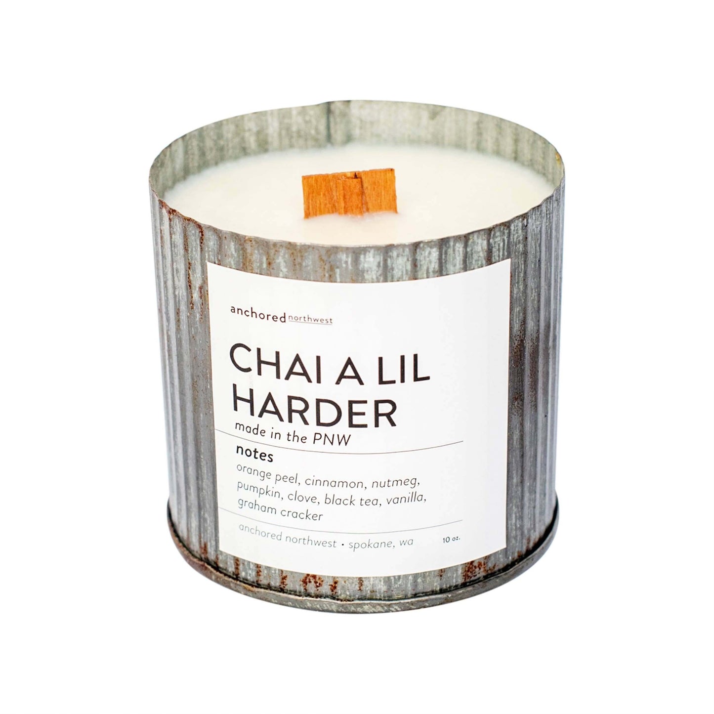 Woodwick Candle - Chai a lil Harder - Soy Candle Anchored Northwest