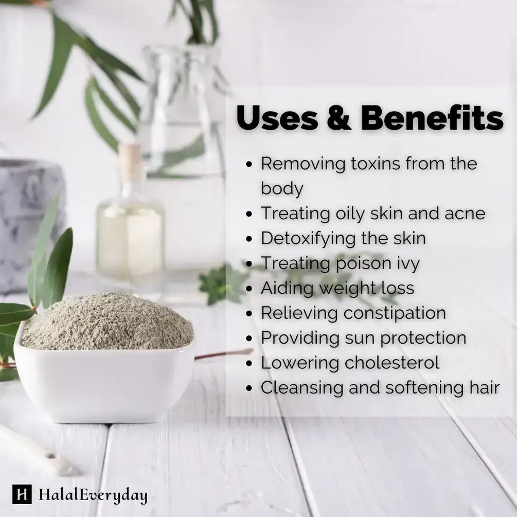 Bentonite clay uses and benefits including detoxifying skin, aiding weight loss, and cleansing hair.