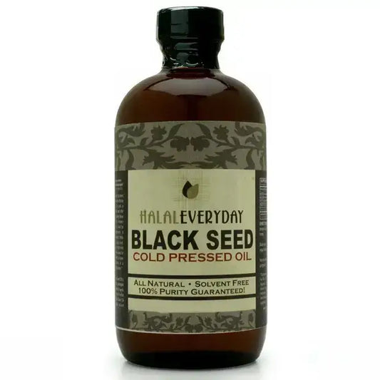 Halal Everyday Black Seed Cold Pressed Oil - 100% Pure & Natural, Solvent-Free, for Hair, Skin, & Nails.