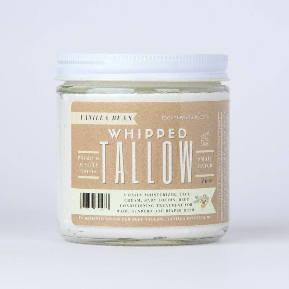 Grass Fed Beef Tallow - All Natural - Vanilla Whipped Tallow