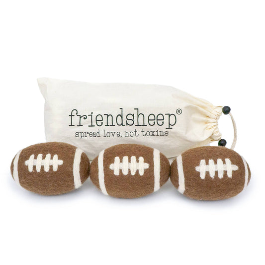 Football Eco Wool Dryer Balls - GAME DAY: With Bag