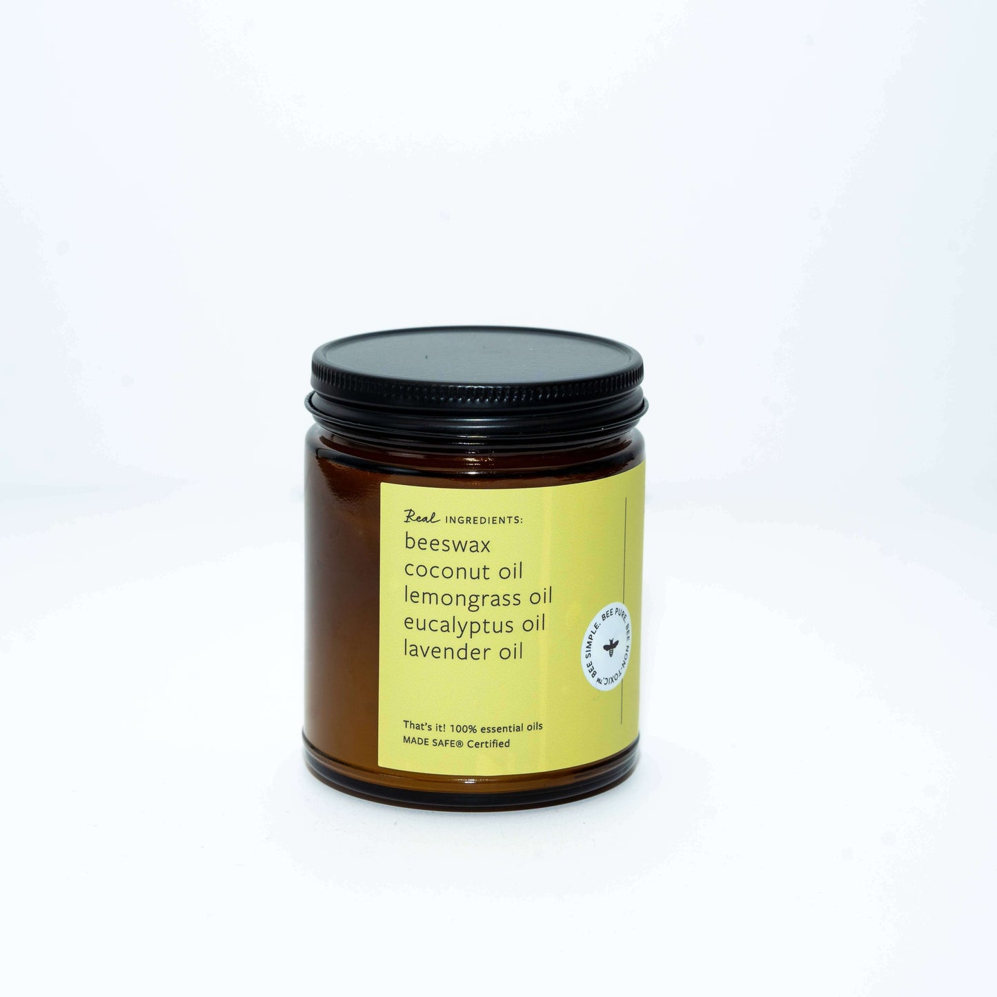 Lemongrass Eucalyptus Essential Oil Beeswax Jar Candle