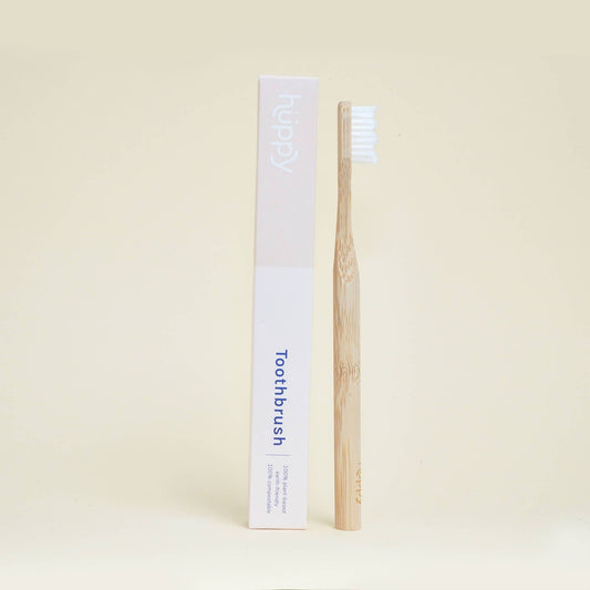 Toothbrush - Bamboo - Plastic Free - Biodegradable - Huppy Huppy
