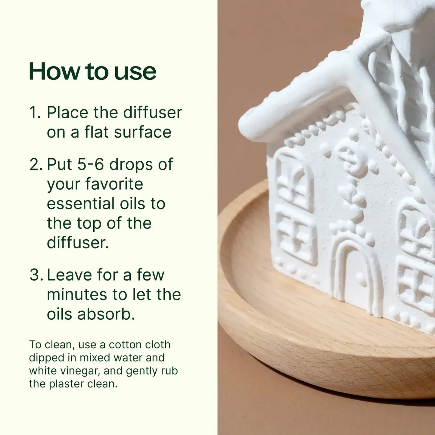 Gingerbread House Passive Diffuser - Essential Oil Diffuser - Non Toxic Christmas Gift