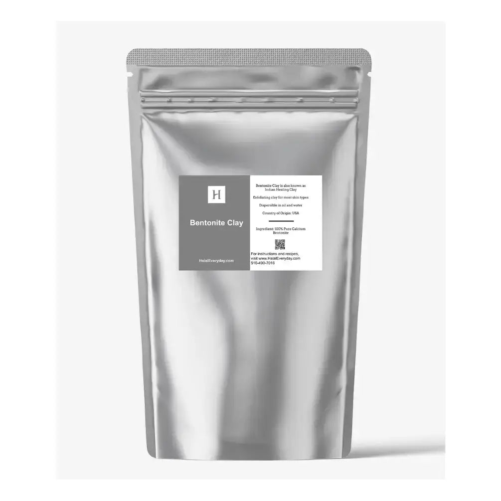 Bentonite clay 2 lb bag for deep pore cleansing and skin health, featuring Indian Healing Clay for eczema and dandruff relief.