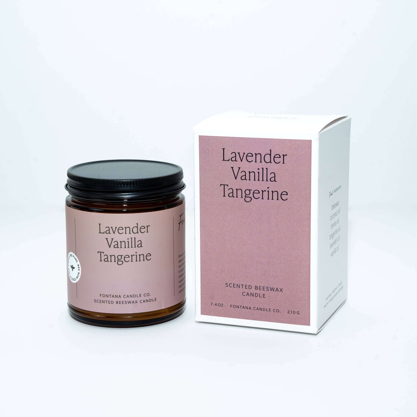 Lavender Vanilla Tangerine Essential Oil Beeswax Candle Fontana Candle Co.