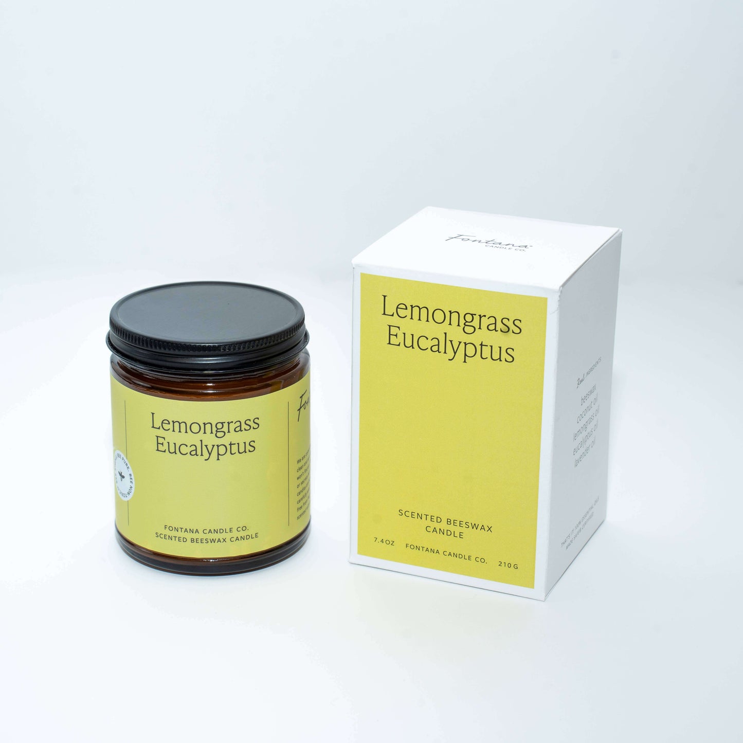 Lemongrass Eucalyptus Essential Oil Beeswax Jar Candle