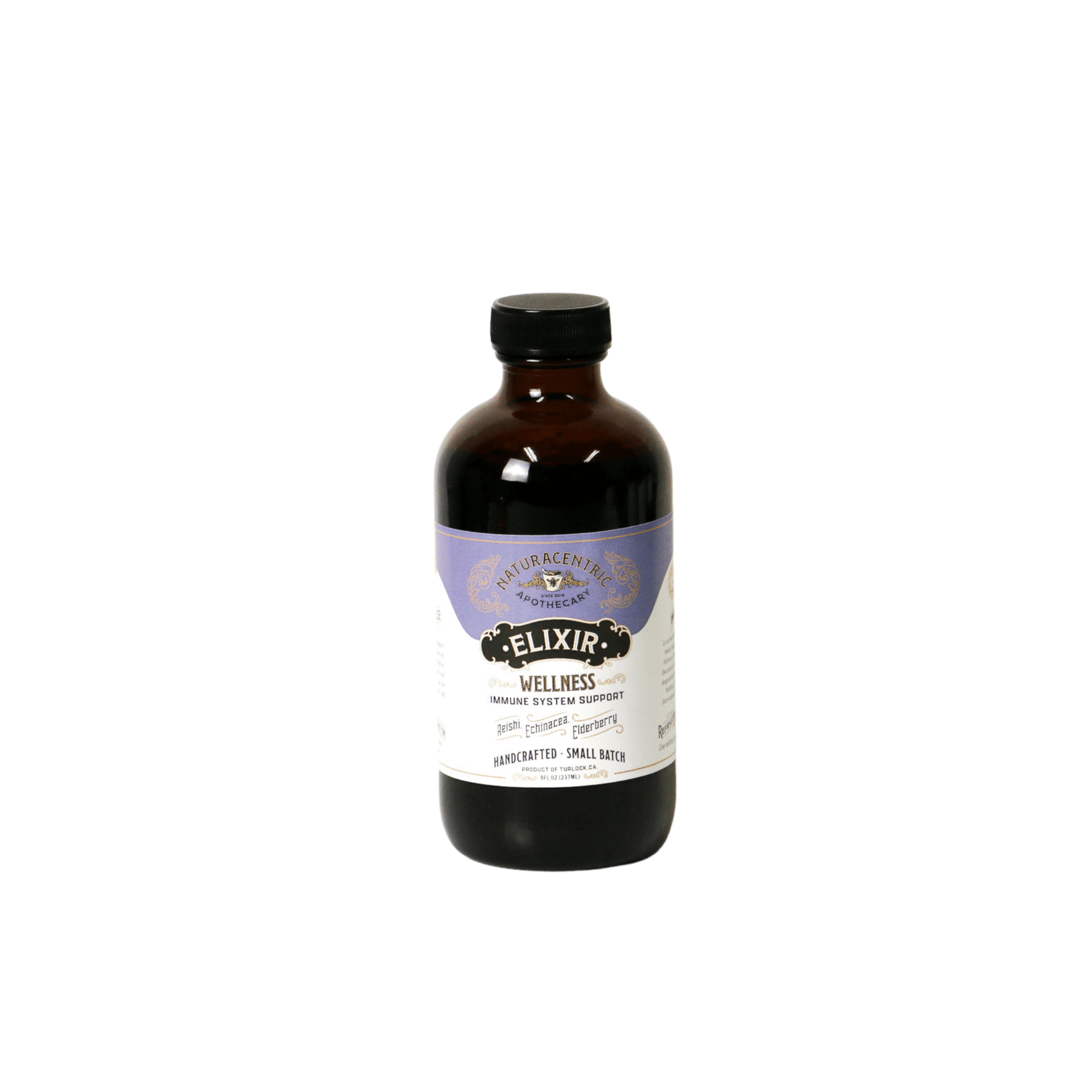Elderberry Syrup Wellness Elixir: 8oz bottle for natural immune support and wellness boost.
