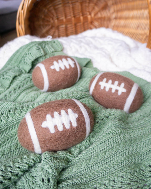 Football Eco Wool Dryer Balls - GAME DAY: With Bag