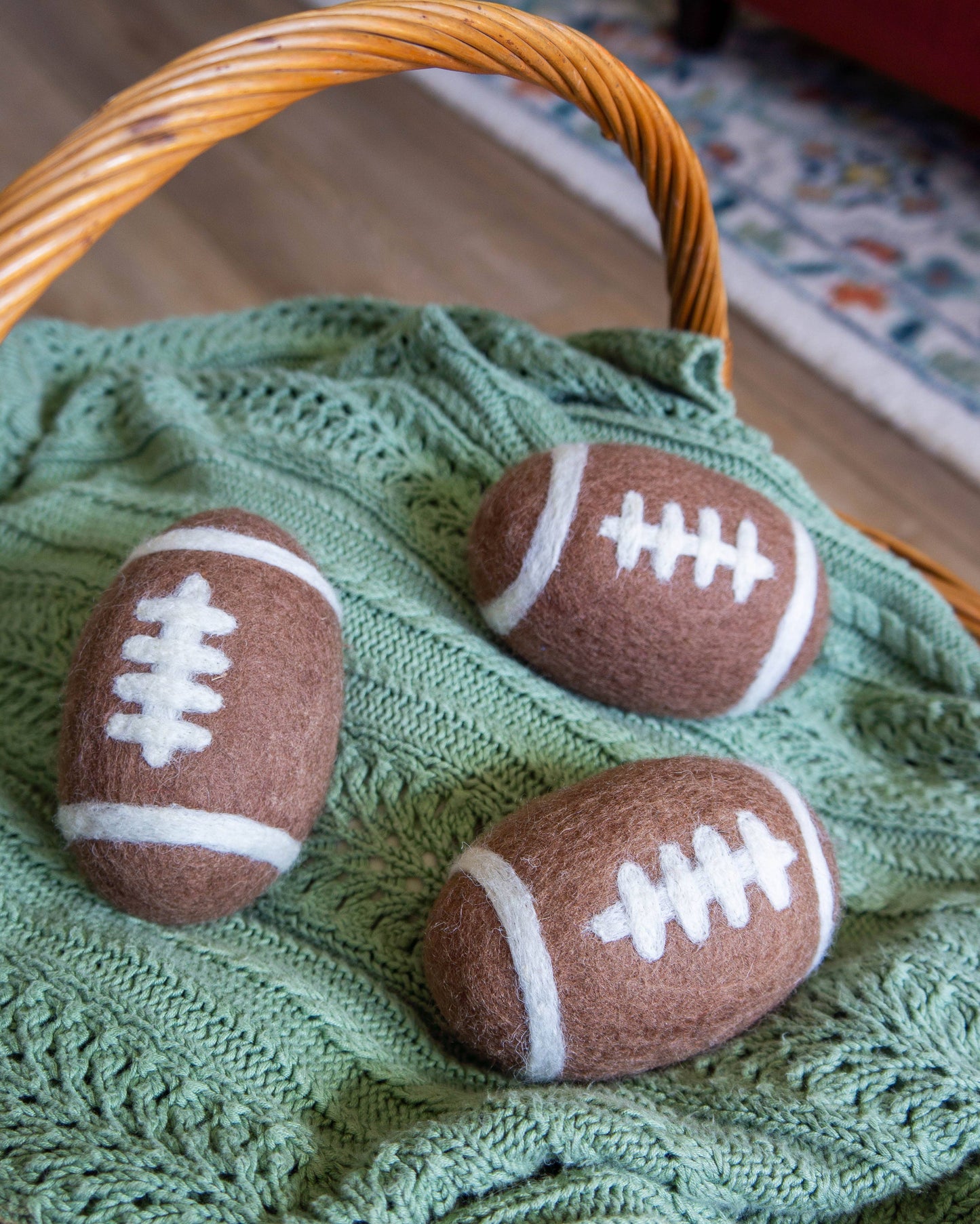 Football Eco Wool Dryer Balls - GAME DAY: With Bag