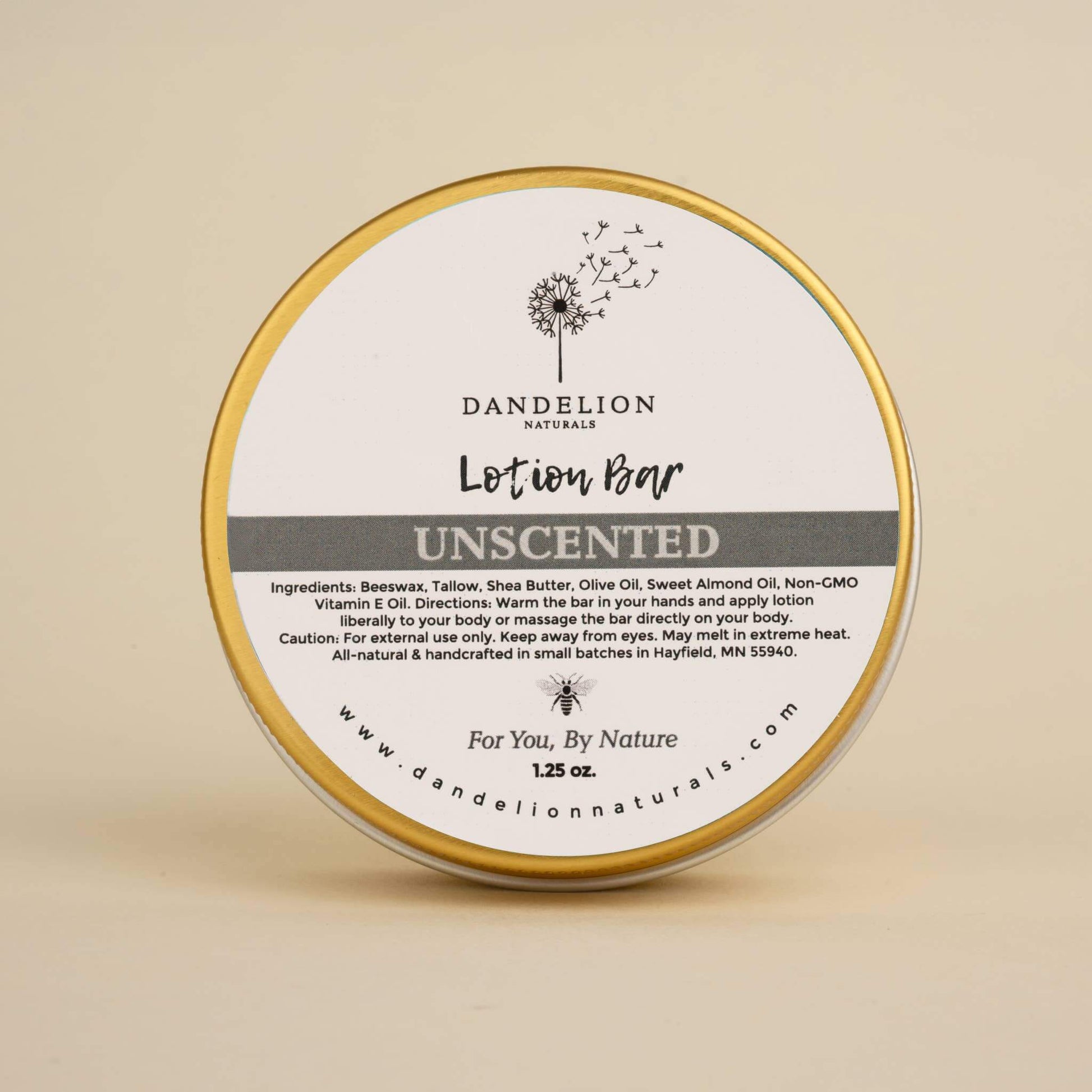 Lotion Bar - Unscented Dandelion Naturals