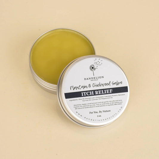Itch Relief Salve with Chickweed, Plantain, Calendula - All Natural