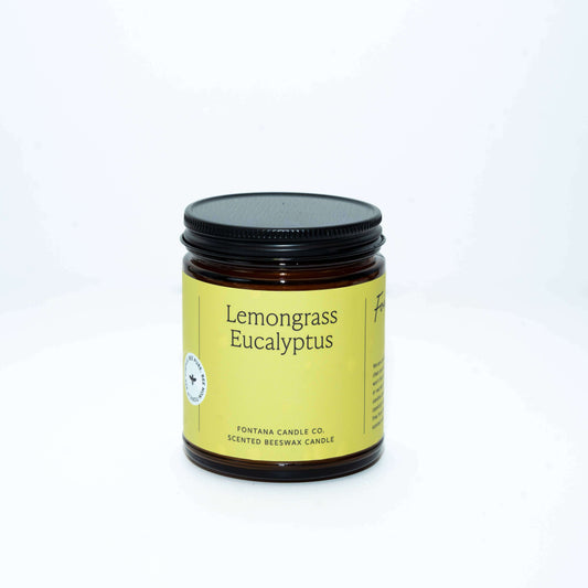 Lemongrass Eucalyptus Essential Oil Beeswax Jar Candle Fontana Candle Co.