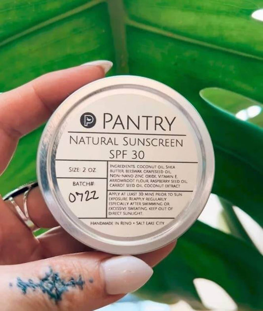 Natural Mineral Sunscreen SPF 30 - Summer Sun Protection: 2 oz. Tin