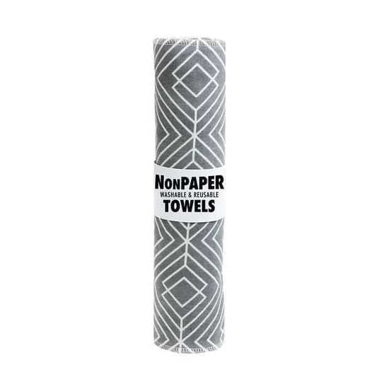 cotton, nonpaper towels with a geometric pattern
