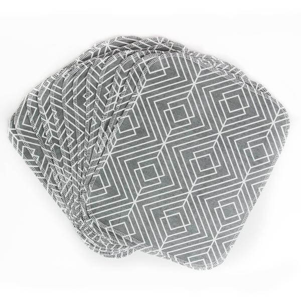 6 nonpaper towels in a geometric pattern