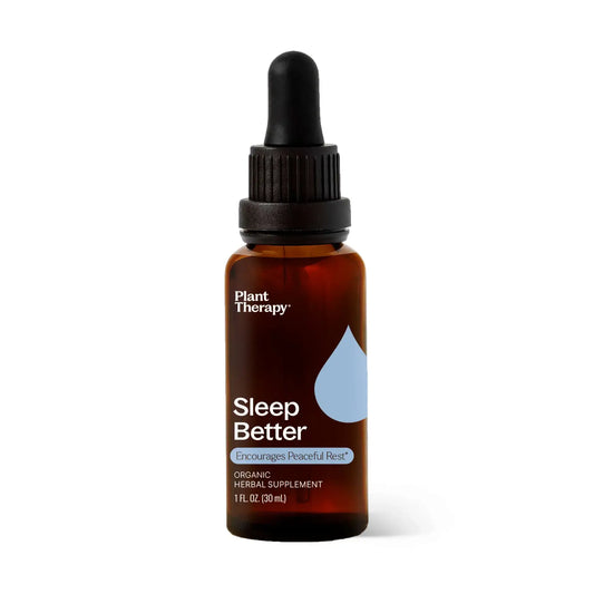 Organic Sleep Better Tincture 30 mL - Natural Supplements bottle with dropper for restful sleep.