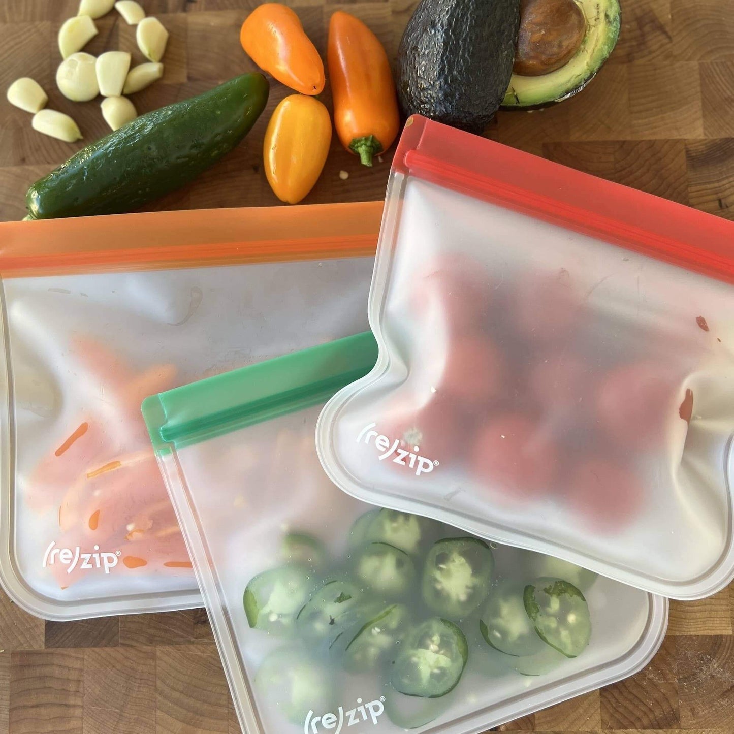 Reusable Flat Lunch Bags - 5 Piece Sets: Jewel Tones - Eco-Friendly