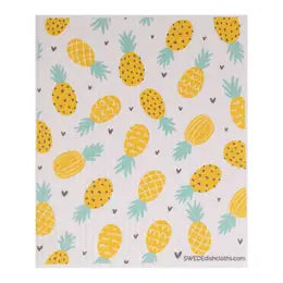 swedish dishcloth with a pineapple collage design
