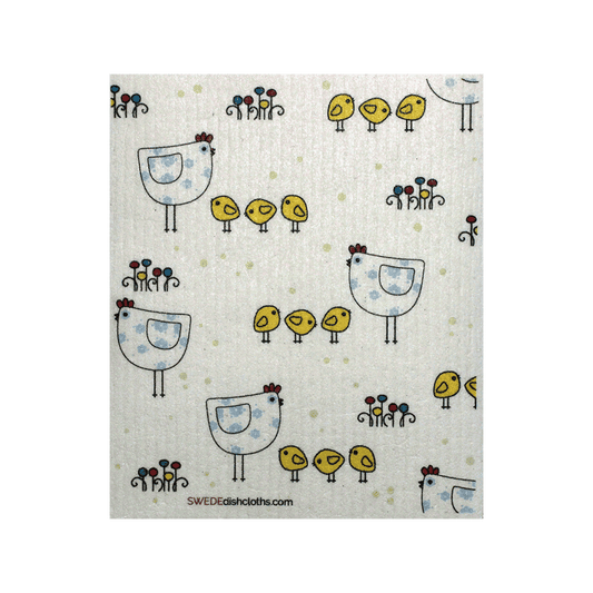 Swedish Dishcloth - Chicken Family