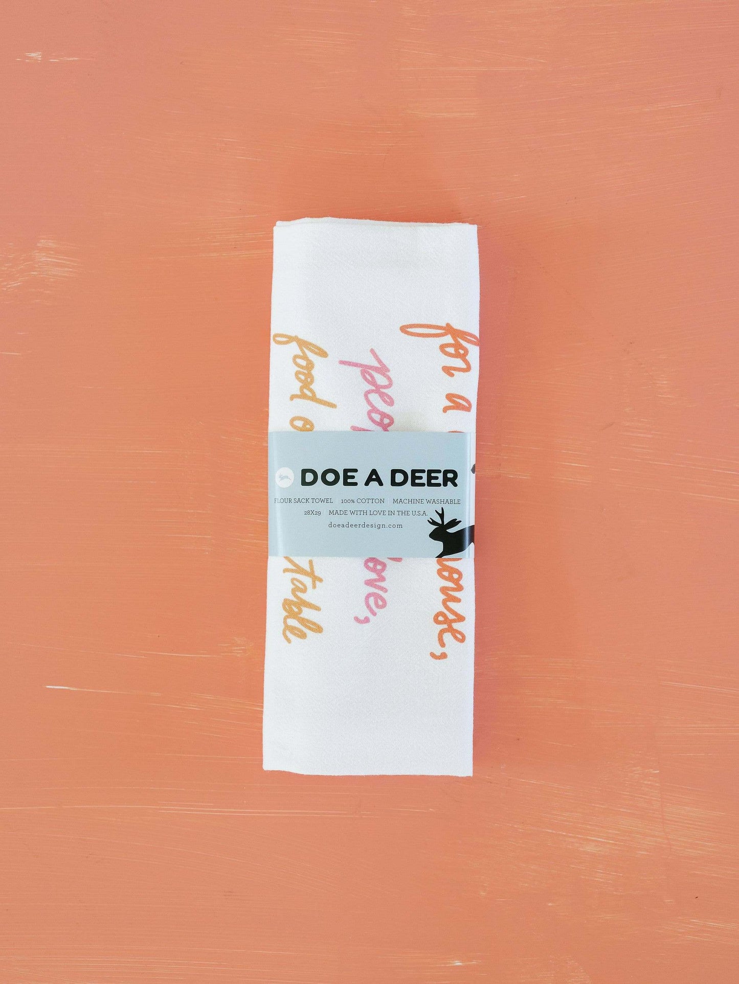 Thank You Lord - Flour Sack Towel | Tea Towel, Everyday displayed on a peach background.