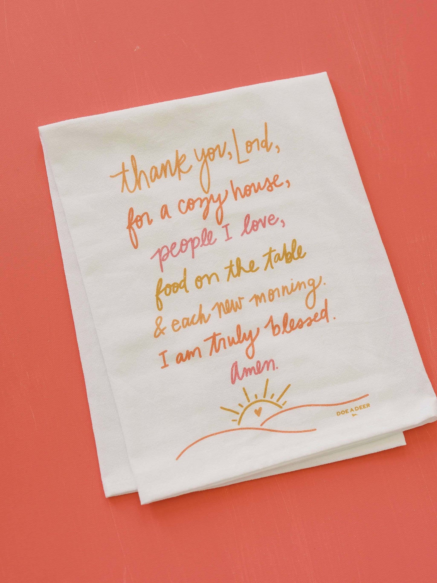 Thank You Lord - Flour Sack Towel | Tea Towel, Everyday with gratitude message for a cozy home and loved ones.