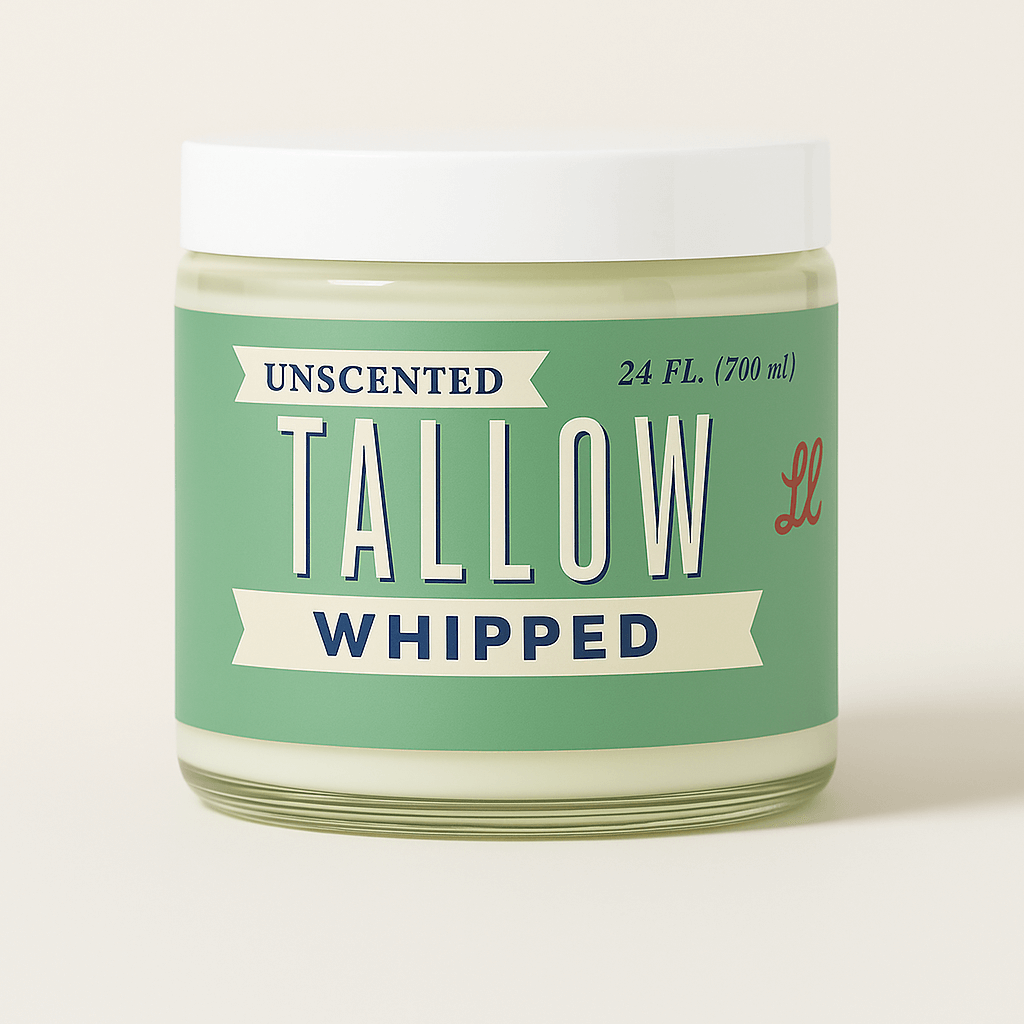 Unscented Whipped Tallow – All-Natural Moisturizer | Pure Beef Tallow for Face & Body | Preservative-Free Skincare: 9oz.