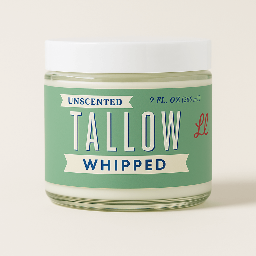 Unscented Whipped Tallow – All-Natural Moisturizer | Pure Beef Tallow for Face & Body | Preservative-Free Skincare: 9oz.