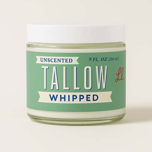 Unscented Whipped Tallow – All-Natural Moisturizer | Pure Beef Tallow for Face & Body | Preservative-Free Skincare: 9oz.