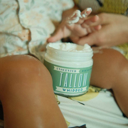 Unscented Whipped Tallow – All-Natural Moisturizer | Pure Beef Tallow for Face & Body | Preservative-Free Skincare: 9oz.