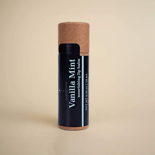 Vanilla Mint Lip Balm | Tallow Lip Balm | Chapstick in eco-friendly packaging for hydration and protection.