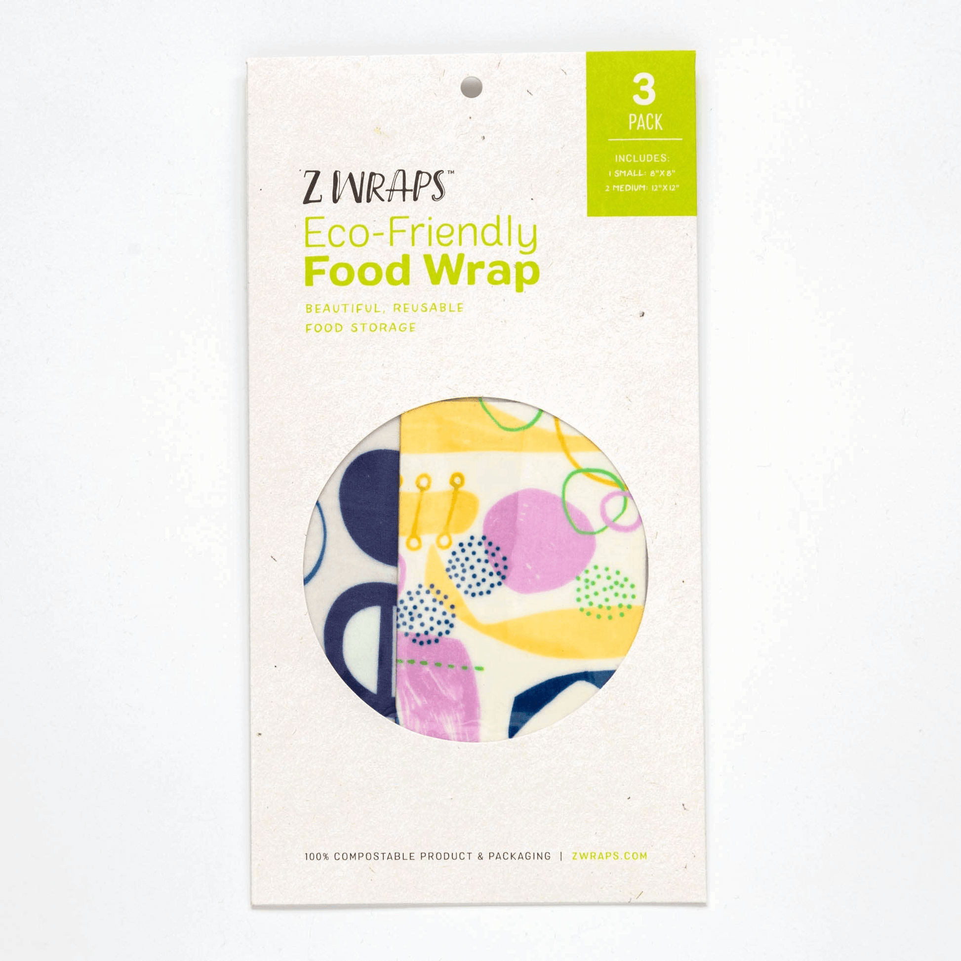 Z Wraps - Z Wraps 3-Pack Reusable Beeswax Food Wrap Pear/Out and