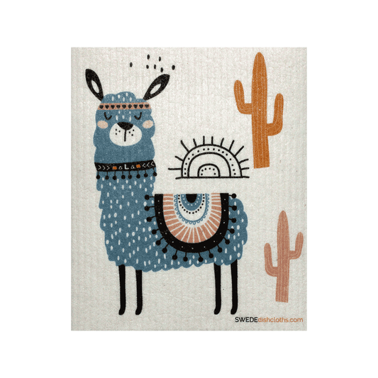 Swedish Dishcloth · Blue Llama