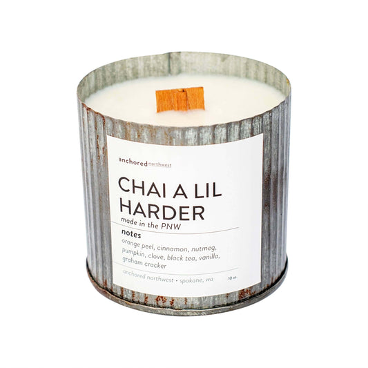 Woodwick Candle - Chai a lil Harder - Soy Candle Anchored Northwest